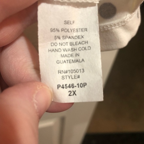 Andree by Unit Blazer White with Black Polka Dots 2X NWOT - Picture 7 of 7